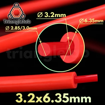 Trianglelab 3.2X6.35MM Vysokej Kvality Prispôsobenie PTFE Trubice Teflonto hotend Bowdenových Vytláčacie 2.85/3.0 mm vlákna trubice Vylisovať