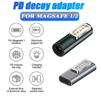 HOT PREDAJ Magnetické USB napájací Adaptér Typ C do Magsaf* 2 Konektor PD Rýchle Nabíjanie Adaptér Pre MacBook Air/Pro W/Indikátor Nové