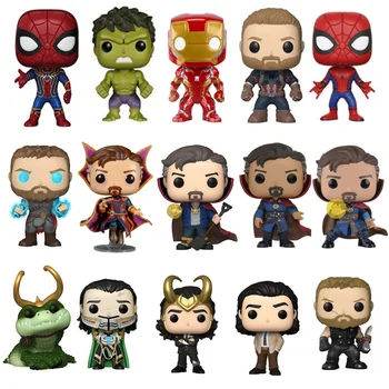 Disney Spider Man, Iron Man Amerika, Thor Akcie FiguresAvengers Kapitán PVC Zberateľskú Model Bábiky Hračky Vianočný Darček 10 cm
