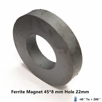 Y30 Krúžok Feritových Magnetov 45*8 mm Otvorom 22 mm s permanentným magnetom 45mm x 8 mm Čierny Okrúhly Reproduktorový 45X8 45-22x8