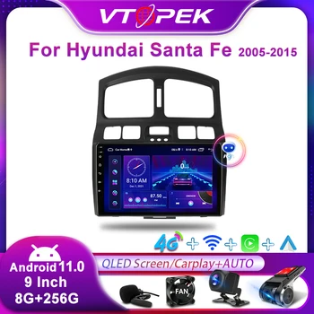 Vtopek 2Din Pre Hyundai SantaFe 2005-2015 4G Android11 Auto Stereo Rádio Multimediálny Prehrávač Videa Navigácie GPS Vedúci Jednotky Carplay