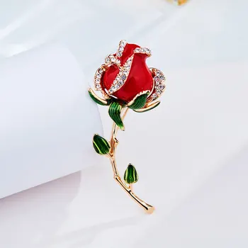 Vintage Rose Flower Brošňa Ženy Elegantné Hrudníka Kvet Pin Príslušenstvo Vyhovovali Kabát výstrihu Brošne