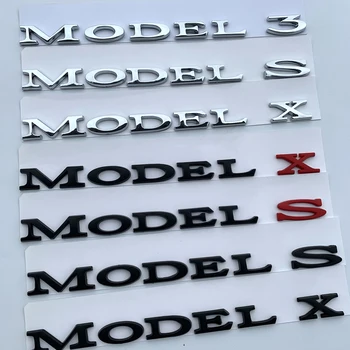 MODEL 3 Y X Y MODEL X Písmená Znak pre Tesla Auto Styling Refitting Vysoký Výkon batožinového priestoru Logo Nálepky Chrome Black Red