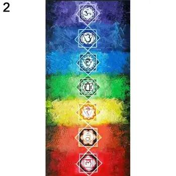 Obdĺžnik Rainbow 7 Čakra Mandala Bohemia Deka Gobelín Lete Plážový Uterák Yoga Mat 150 cm x 75 cm šatka