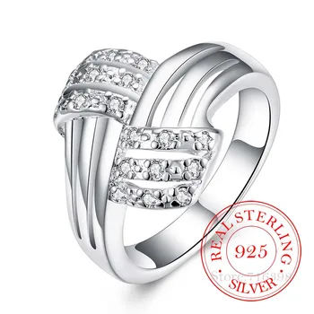 925 Sterling Silver Šperky Vintage AAA+ Zirkón Crystal Pár Svadba Strieborné Prstene pre Ženy, Mužov Anel De Prata Bijoux/jkfjka