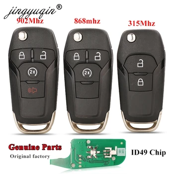jingyuqin 315/868/902Mhz ID49 Flip Diaľkové Ovládanie Auta Kľúč pre Ford F-150 F-250 350 450 550 Ranger Mondeo, Galaxy s 2/3/4BTN príveskom