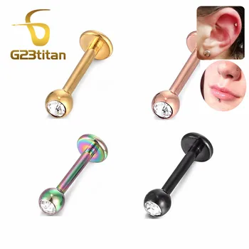6-12 mm Labret Stud Pery Earing Zirkón G23 Titán 16G Telo Šperky pre Ucho Chrupavky Daith Helix Tragus Piercing Krúžok Gotický