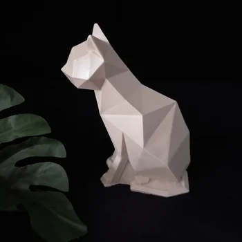 Geometrické 3D Silikónové Zvieratá Formy Geometrie mačka tvar silikónové formy Nordic štýl DIY Domáce Stolné dekorácie formy cementu Formy