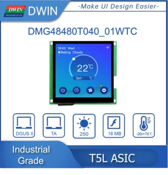 DWIN 4,0-Palcový 480*480 Pixelov 262K Farieb, IPS-TFT-LCD displej, Široký Pozorovací Uhol, pre Priemyselné použitie S Konformné Povlak
