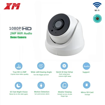 2MP Dome WiFi Kamera 1080P HD Bezdrôtové Bezpečnostné Kamery CCTV IP Kamera so Zvukom IR LED, Detekcia Pohybu Nočné Videnie Cam