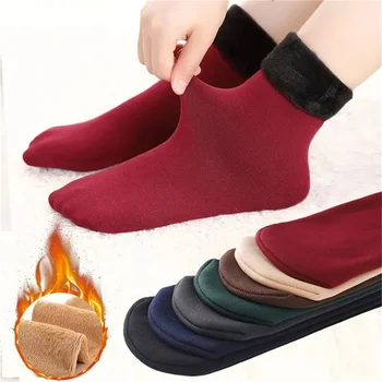 V Zime Teplé Ženy Zahustiť Tepelnej Ponožky Bezšvíkové Ponožka Plus Velvet Poschodí Spacie Ponožky