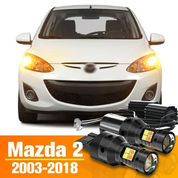 2x Duálny Režim LED Zase Signál+Denných prevádzkových Svetla DRL Príslušenstvo Pre Mazda 2 DY DE DH DL DJ 2003-2018 2013 2014 2015 2016 2017