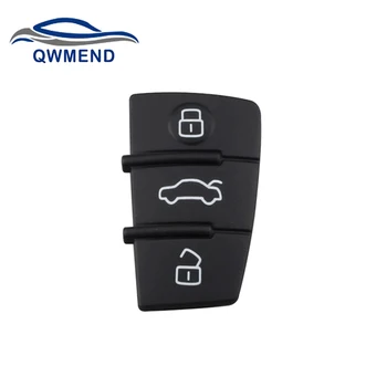 QWMEND Kľúča Vozidla Gumová Podložka pre Audi A1 A3 A4 A6 Q3 Q7, TT 2010-2018 3 Tlačidlo Tlačidlá puzdro Pad