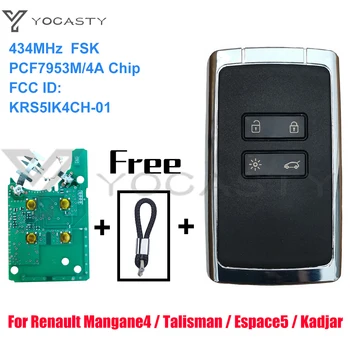 YOCASTY KR5IK4CH-01 Keyless Smart Key 434Mhz PCF7953M 4A Čip Pre 2016 2017 2018 2019 Renault Megane 4 Talizman Espace 5 Kadjar