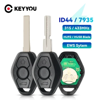 KEYYOU 3 Tlačidlá Diaľkového auto Kľúč Pre BMW X3 X5 Z3 Z4 E38 E39 E46 1/3/5/7 Série EWS Systém ID44 Čip Keyless Vstup Vysielača