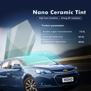 Sunice 0.5x4 m svetlo modré auto auto domov okno odtieň film 2mil 75%HVIEZDOKOPY 99%UV Nano Keramická Solárna Odtieň Anti-UV Tepla Znížiť auto fólie