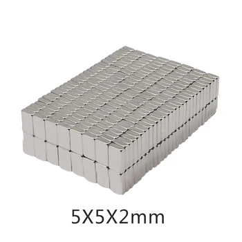 50/100/200/500/1000PCS 5x5x2 Malý Blok magnet Silné N35 Námestie Vzácnych Zemín Magnet 5*5*2 Neodýmu Magnety list 5x5x2mm