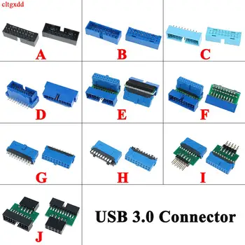 cltgxdd 1pcs USB 3.0 90 /180 stupňov 20kolíkový 19pin samec konektor základnej dosky chassisplugged doska IDC 19 p 20 p konektor zásuvka