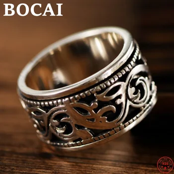 BOCAI S925 Šterlingov Strieborné Prstene 2022 Nové Módne Duté Večný Viniča Otočná Čistý Argentum Viking Šperky pre Mužov, Ženy