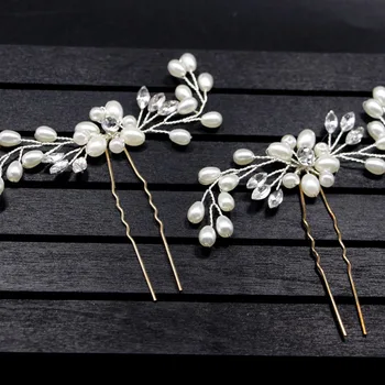 GETNOIVAS Pearl Flower Crystal Hair Pin Palice Tiaras de Noiva Vlásenky Headpiece Svadobné Vlasy, Šperky Ženy, Svadobné Accessorie SL