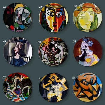 Farebné Abstraktné Keramické Dosky Umeleckých Remesiel pre Domova španielsky Picasso Maľovanie Moderný Charakter Jedlo 2020 Nové Kolo Zásobník