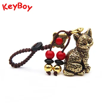 Čistej Medi Plutus Mačka Keychain DIY Závesné Príslušenstvo Šperky Roztomilý Zvierat Mačiatko Obrázok Keyring Prívesok Deti Darček k Narodeninám