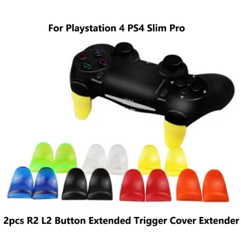 2 ks R2 L2 Tlačidlo Nie-Slip Rozšírené Spustenie Kryt Extender pre Playstation 4 PS4 Slim Pro Controller Game Gadget Rukoväť Nohy Pad