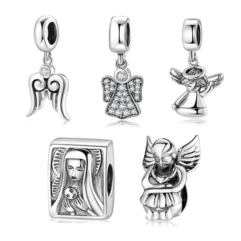 100% 925 Sterling Silver Druh Little Angel Prívesky Hodí Pôvodné Európske Kúzlo Náramky pre Ženy Darček Dieťa Jemné Šperky