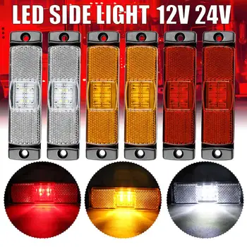 2ks LED, Bočné Obrysové Svetlá Auto Clearence Svetlá Indikátor Signálu Lampy Varovanie zadné Svetlo pre Náves Kamiónu, nákladného auta 12V 24V