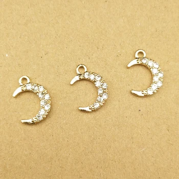 10pcs Crystal Mesiac zobrazili kľúčové tlačidlá pre Šperky Tvorby remeselníkov Kovové Náušnice Prívesok Bbracelet Charms Diy Keychain Príslušenstvo