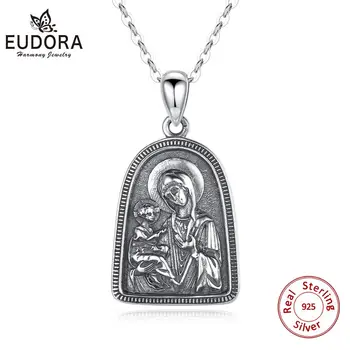 EUDORA 925 Sterling Silver Oblúk v Tvare Úľavu Ikonu Vintage Prívesok posolstvá z JERUZALEMA Náhrdelník pre Muža, Ženy, Jemné Šperky D5