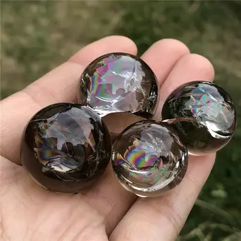 1PC prírodné rainbow údené quartz Crystal ball lopta 15 mm-20 mm Reiki liečenie