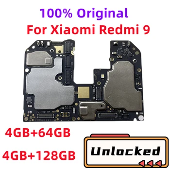 Plný práce Pre Xiao Redmi 9 RedMi9 Doske 4 GB RAM, 64 GB 128 GB ROM 100% Odomknutý, Originál Logic Board Doske