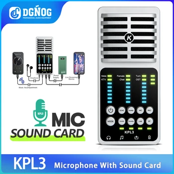 DGNOG KPL3 Zvuková Karta S USB Audio Rozhranie , Kondenzátorových Mikrofónov Live Vysielanie Telefón/PC Nahrávanie Gitary Zvuková Karta