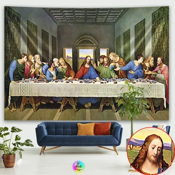 Posledná Večera Gobelín Krista Ježiša, Veľkonočné Katolícke Náboženstvo Stene Visí Izba Dekor Vianočné Dekorácie Veľké Textílie Tapisérie