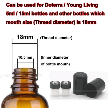 10X 100x Oceľový Valec Viečka Čiapky Pre 18 mm / 410 Krku Veľkosť Doterra Mladých Živých Fľaše, Sklo Prejdite na Aromaterapia Parfum DIN18