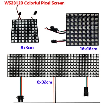 WS2812B Farebný Digitálny Flexibilné LED Panel Obrazovky SMD5050 RGB Individuálne Adresovateľné 8x8 8x32 16x16 Pixelov Modulárny Matice 5V