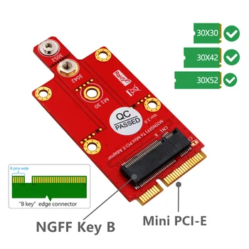 M. 2 Tlačidlo B na Mini PCI-e Adaptér NGFF M2 na Mini PCI Express PCIe pre 3G, 4G 5G Modul Podporuje Full-size a Pol-veľkosť mPCIe Slot