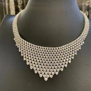 vysoká kvalita nový štýl 925 sterling silver s kubický zirkón náhrdelník luxusné ženy šperky 40 CM strany svadbu