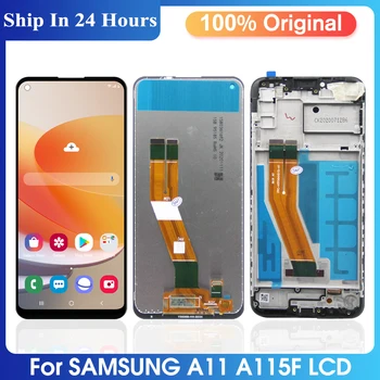 100% Testované OLED Samsung Galaxy A11 LCD Displej Pre SamsungA11 A115F LCD S Rámom Dotykový Displej Digitalizátorom. Náhradné Diely