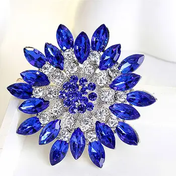 Luxusné Ženy Móda Kvet Brošňa Crystal Drahokamu Šperky pre Svadobné Brošňa Strany Darček