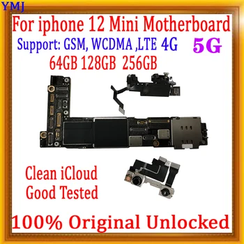 Pôvodný Pre IPhone 12 Mini Doske Odomknutý Zadarmo iCloud Logic Board IOS Aktualizácia LTE 4G 5G Doske S/Č Tvár ID Doska