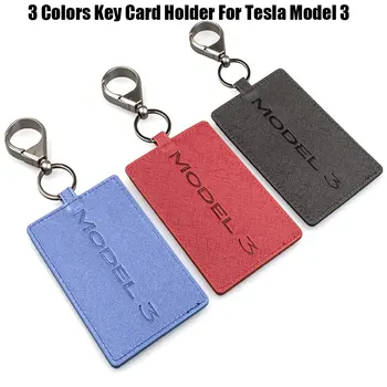 Pre Tesla Model 3 Vysoko Kvalitné kožené Kľúč Držiteľa Karty a Chránič 3Colors