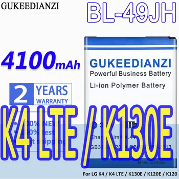 Vysoká Kapacita GUKEEDIANZI Batéria BL-49JH 4100mAh Pre LG K4 / K4 LTE / K130E / K120E / K120 BL 49JH