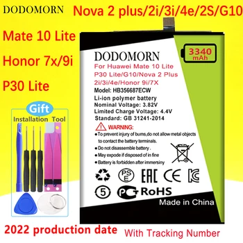 DODOMORN Batériu Pre Huawei Honor Mate Nova 2 3 5C 6A 7 7C 7A 7X 8 8A 8C 8X P8 9 Y9 P9 G9 10 P10 20 P20 10i 20i Lite Pro Plus