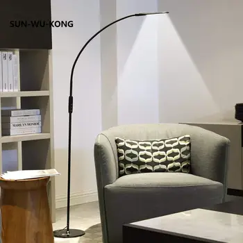 Diaľkové Ovládanie LED Poschodí Lampa pre Študijné Čítanie Paino Svetla 360 Stupňov Otočná Rameno Čierna Biela Obývacia Izba, Spálňa, Podlahy Svetlo