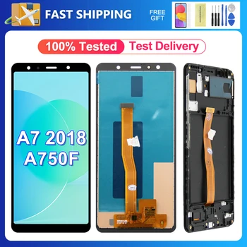 100% Test Pre Samsung Galaxy A7 2018 LCD Displej Dotykový Displej Digitalizátorom. Nahradenie Montáž Dielov Pre Samsung A750F SM-A750FN