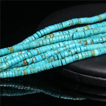 Prírodné Turquoises Kameň Perličiek Modrá Rondelle Kocka Tvar Voľné Dištančné Korálky Pre Šperky, Takže DIY Náhrdelník Náramky Príslušenstvo