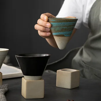 Nové Keramické Espresso Šálku Kávy Tvorivé Retro Ručne Maľované Glazúra Šálku Čaju s Base Popoludňajší Čaj Hrnček Osobné Vody Poháre