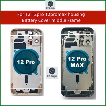 Kryt batérie Späť Zadné Bývanie Rám, Kryt s Výkonom Objem Flex Kábel Bočné Tlačidlá pre iPhone 12 Mini Pro Max 12